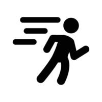 Running man icon black isolated on background vector