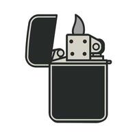 A black and white lighter with a lighter in the middle vector