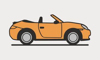 An orange car with the top down on a white background vector