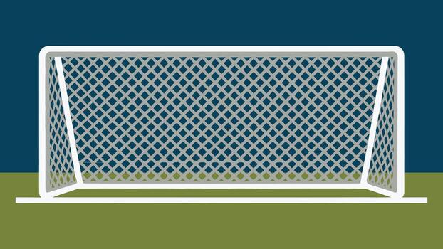 un fútbol objetivo en un campo con un red vector