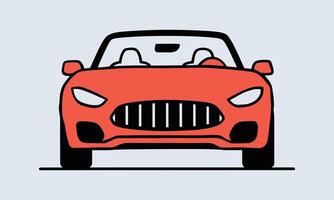 A red car with the hood up on a blue background vector