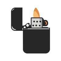 A black lighter with a flame inside it vector