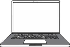 Laptop computer with blank screen illustration vector