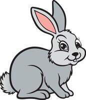 A cartoon rabbit sitting on a white background vector