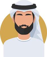 An arab man with a beard and turban vector