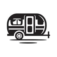 Trailer Silhouette Great for Road Trips, Camping, and Transportation Projects vector