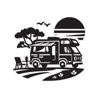 Camper Van Silhouettes for Adventure-Driven Design Concepts vector