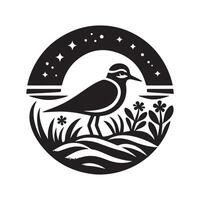 Plover Silhouette Vectors for Educational and Ornithological Projects
