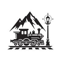 Creative Train Silhouettes for Map and Route Graphics vector