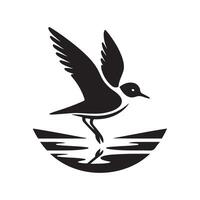 Plover Silhouette Vectors for Bird Species Identification Materials
