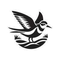 Elegant Plover Silhouettes for Ornamental and Decorative Graphics vector