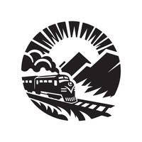 Train Silhouettes Ideal for Tourist Destination Graphics vector