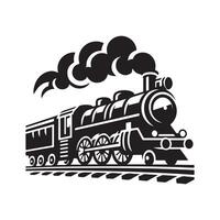 Train Silhouette Vectors for Railway-Themed Greeting Cards