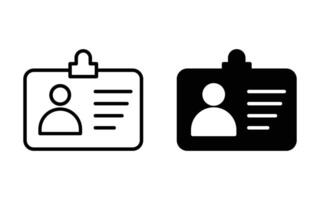 ID Card icon collection. Employee clerk card, driver license, Identification card, Identification Card outline or feel style. vector