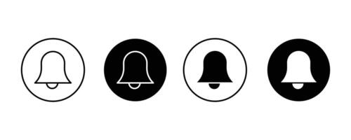 Notification bell icon set with circle, Notification bell icon set. Social media element. Alarm symbol. vector
