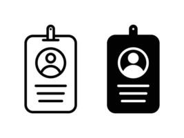 ID Card icon collection. Employee clerk card, driver license, Identification card, Identification Card outline or feel style. vector