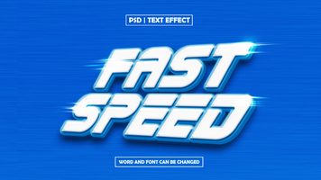 Fast Speed Text Effect, Editable 3D Text Style psd
