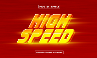 High Speed Text Effect On Red Background psd
