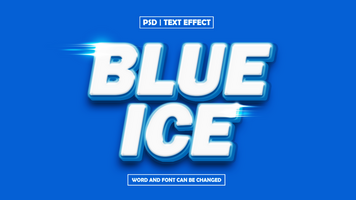 Blue Ice Text Effect, Editable Light Text Style psd