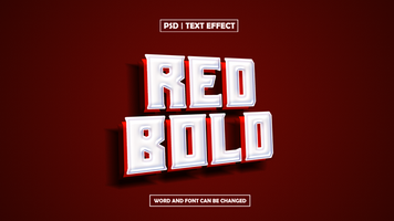 Red Bold Text Effect on Red Background psd