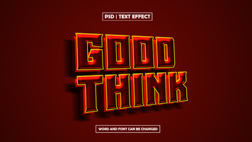 Good Think Text Effect, Editable 3D Style psd