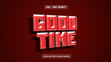 Good Time Text Effect. Editable Glow Text Style psd