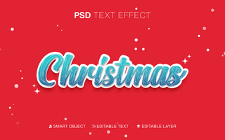 3D Editable Christmas Text Effect psd