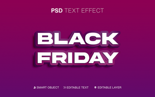 3D Editable Black Friday Text Effect psd
