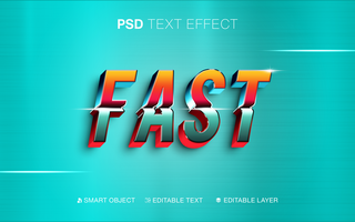 3D editable fast race text effect 80s theme psd