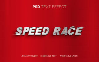 Editable Speed Race Text Effect psd