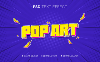 3D Editable Pop Art Text Effect psd