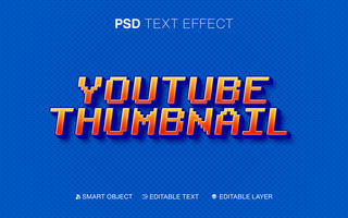 Youtube Thumbnail Text Effect 8bit Style psd