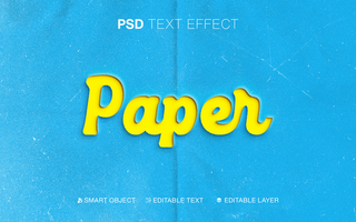 Paper Text Effect With Texture psd