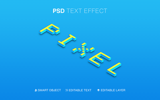 Editable Isometric Pixel Text Effect psd