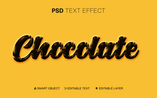 3D Editable Text Chocolate Emboss Style Text Effect psd