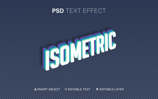 3D Editable Isometric Text Effect psd