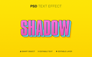 3D Editable Shadow Text Effect in Pop Style psd