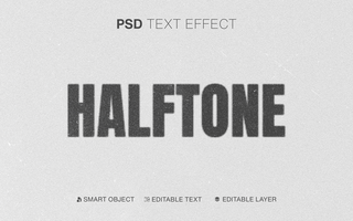 Editable Halftone Text Effect psd