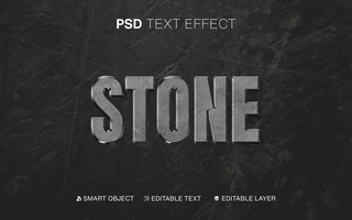 3D Editable Realistic Stone Text Effect psd