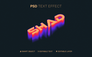 Editable Isometric Melting Misty Shadow Text Effect psd