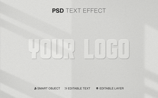 Editable Logo Emboss Text Effect in Paper Texture psd