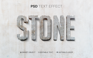 3D Editable Stone Text Effect psd