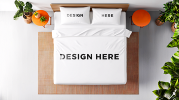 Bed sheet and pillow mockup for design placement psd