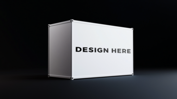 Container mockup against dark background for branding and marketing psd