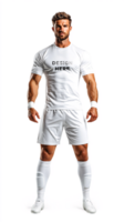 Soccer player wearing uniform mockup for branding design placement psd