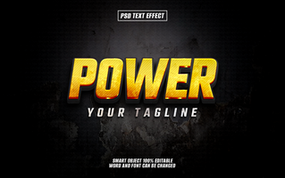 POWER text effect Grungy textured background with bold, golden psd