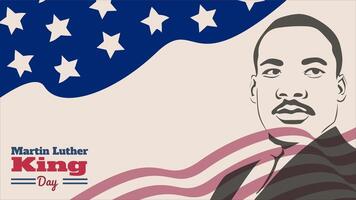 Graphic Illustration Background of Martin Luther King Jr. Day celebration, with American flag silhouette, Copy Space Area. Suitable to be placed on content with that theme. vector