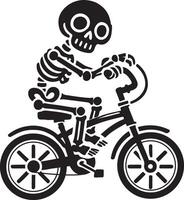 skeleton riding a bicycle illustration vector