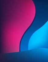 Abstract pink and blue gradient color curve background. Wallpaper design vector