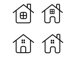web home icon set vector